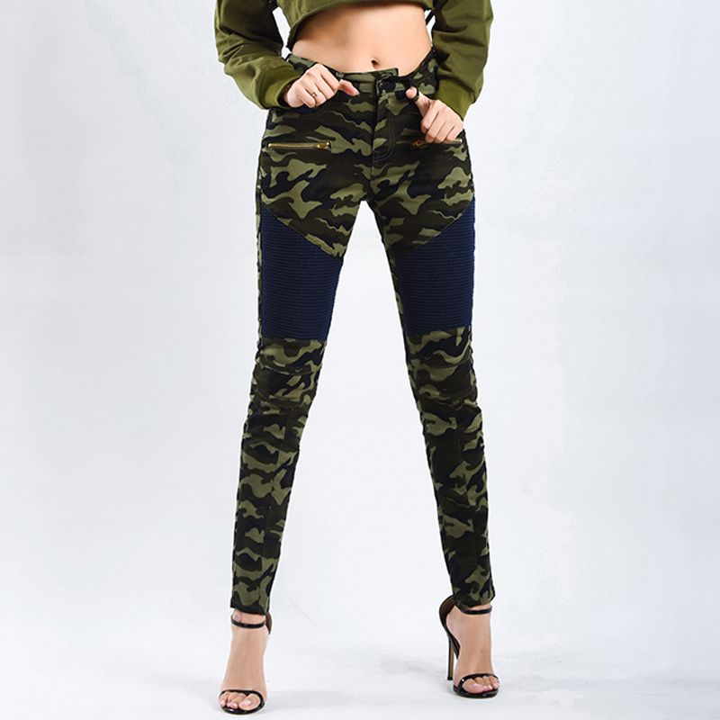 camo moto jeans womens