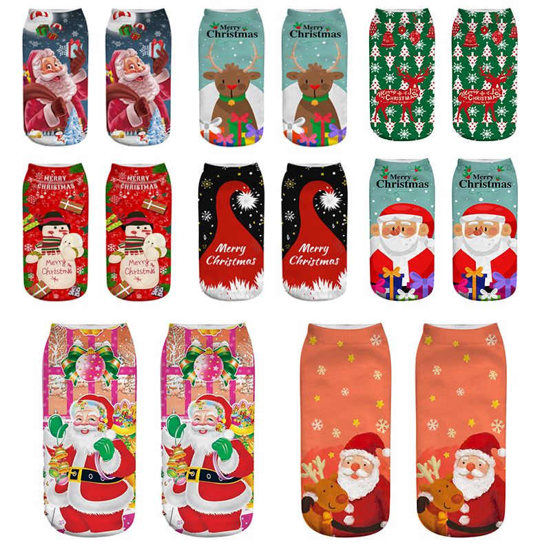 Merry Christmas Compression Socks For Women 3D Print Knee High Boot