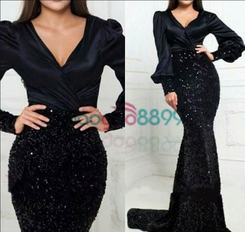 black sparkly long sleeve dress