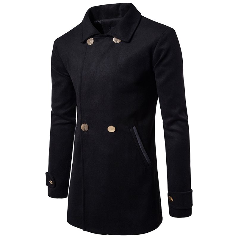 2020 Selling Gold Buttons Casual Mens Long Coat Male Autumn And Winter