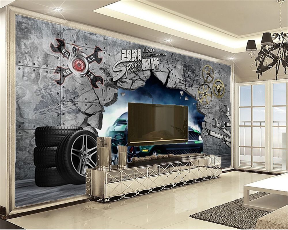 Home Decor 3d Wallpaper Cool Luxury Car Coming Out of the Wall Living Room Bedroom TV Home Decor 3d Wallpaper Cool Luxury Car Coming Out of the Wall Living Room Bedroom TV