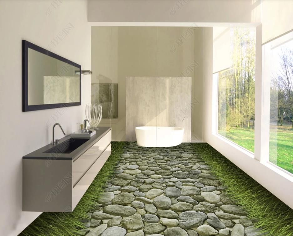 Custom 3d Flooring Wallpapers For Living Room Bedroom Bathroom Stone
