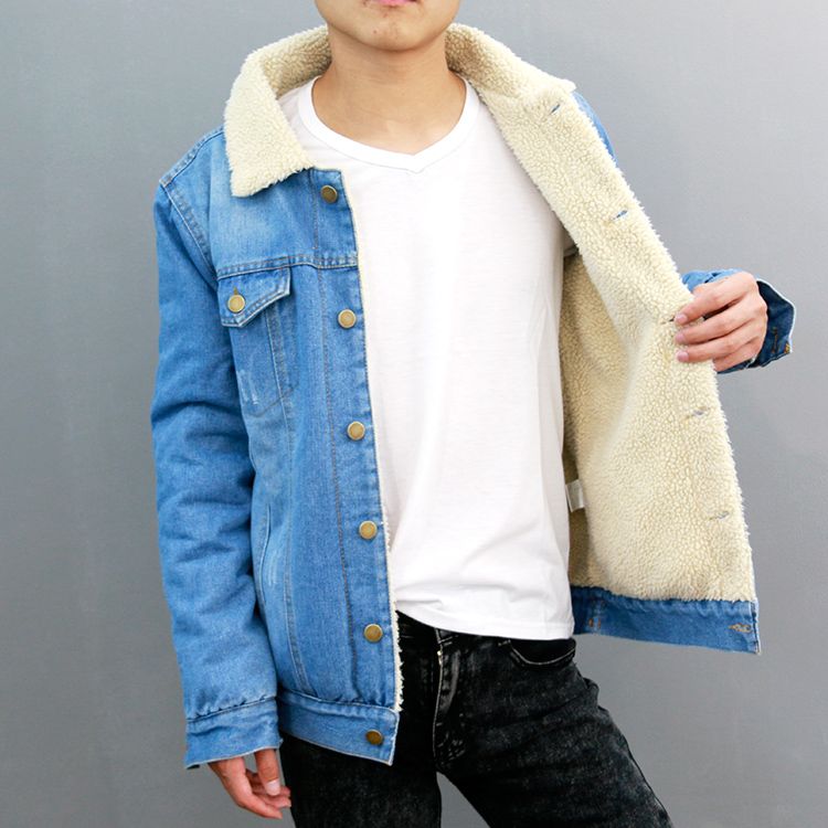 denim jacket with wool inside mens