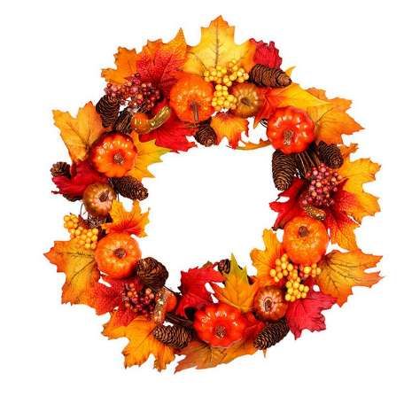 2019 Halloween Wreath Maple Artificial Pumpkin Wreath Autumn Door Wreath Front Door Home Decor Easter Decoration From Renara 35 18 Dhgate Com