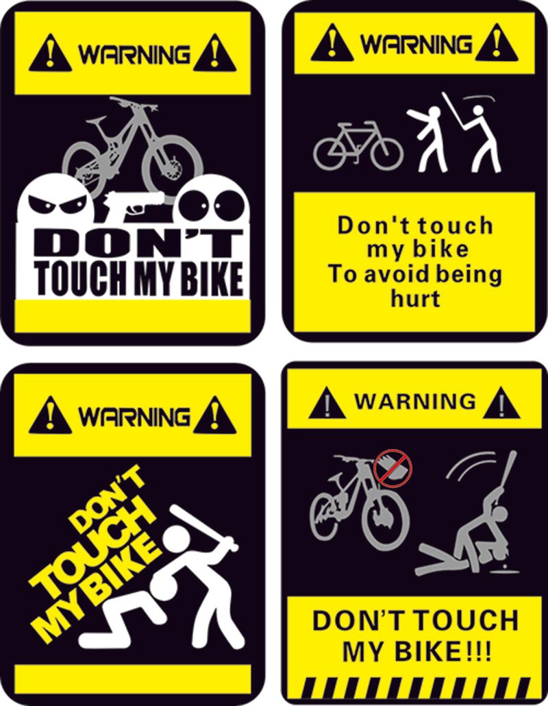 MTB Mountain Cycling Don/'t Touch My Bike Warning Reflective Bicycle Stickers