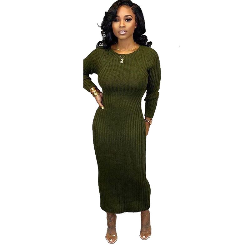 Fall Winter Plus Size Women Casual Sweater One Piece Dress Fashion Long Sleeve Skirt Slim Halter Dress Sexy Clothing 1950 From Sell Clothing 17 5 Dhgate Israel