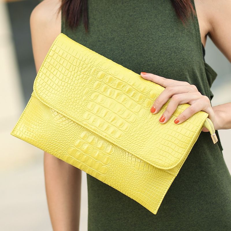 yellow croc bag