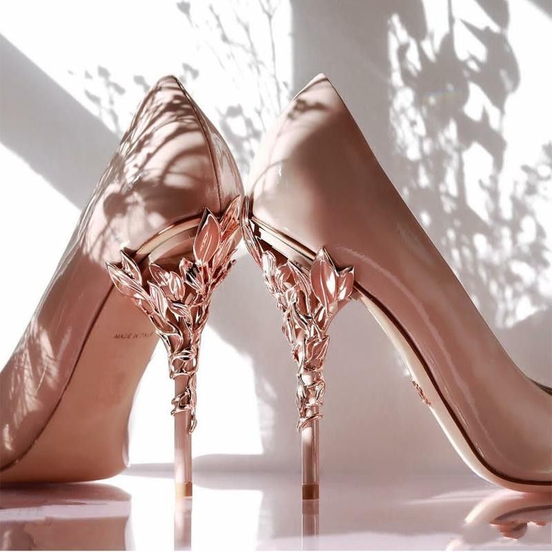 rose gold comfortable heels