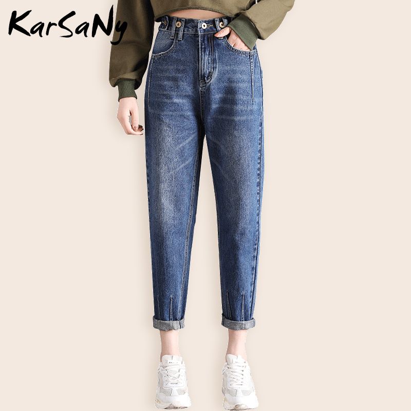 elastic waist boyfriend jeans