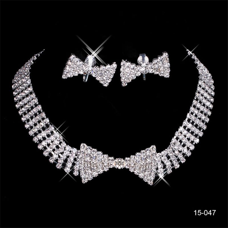 Cheap Wedding Bridal Accessories Jewelry Necklace And Earring Set Party