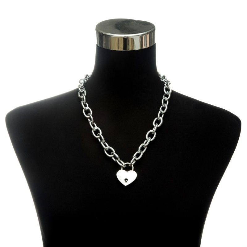 Key To Heart Necklace 90s Chain 