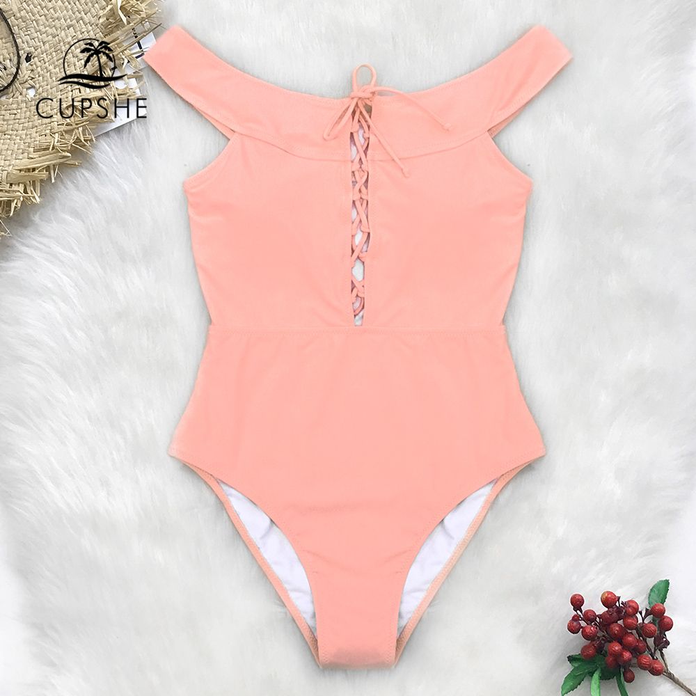 cupshe lace up one piece