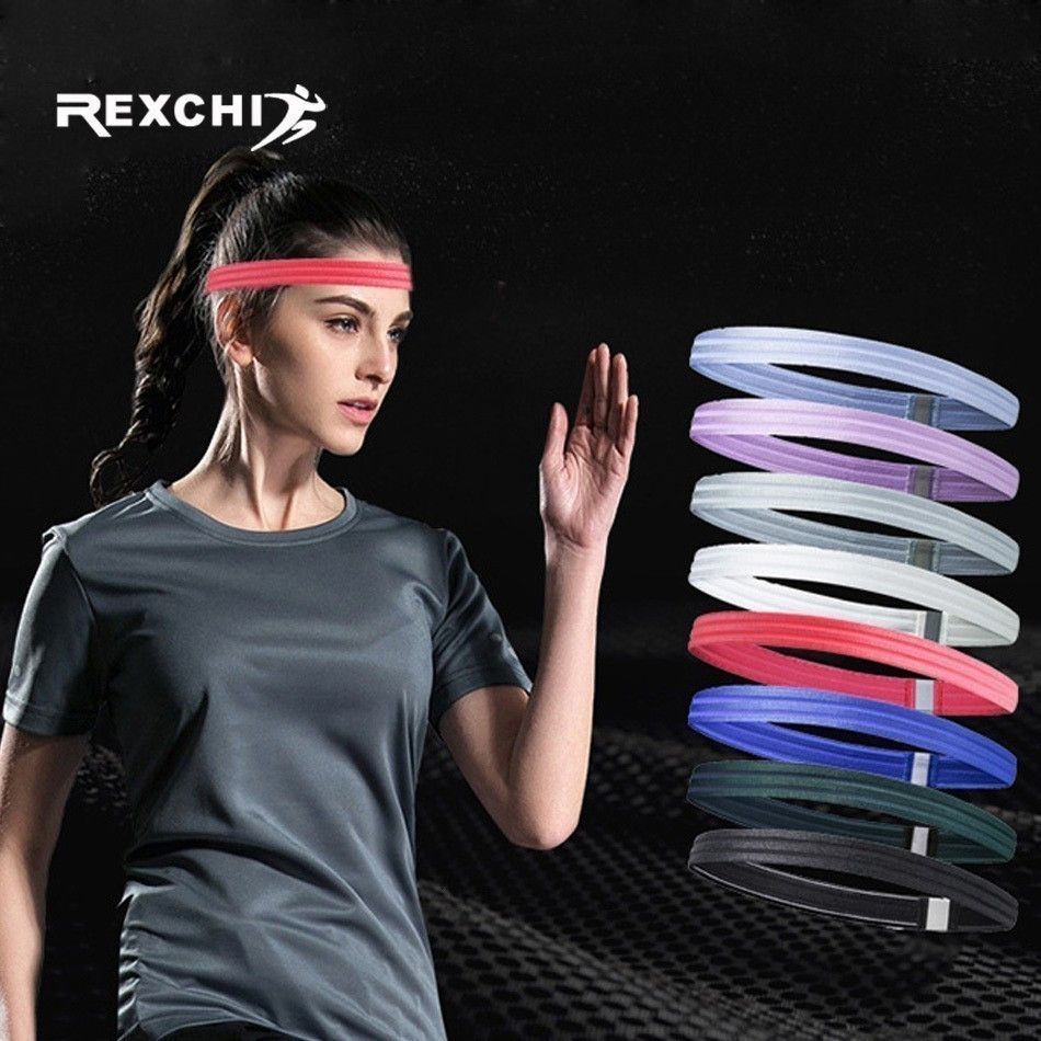 Elastic Yoga Sweatband Sports Headband Silicone Women Men