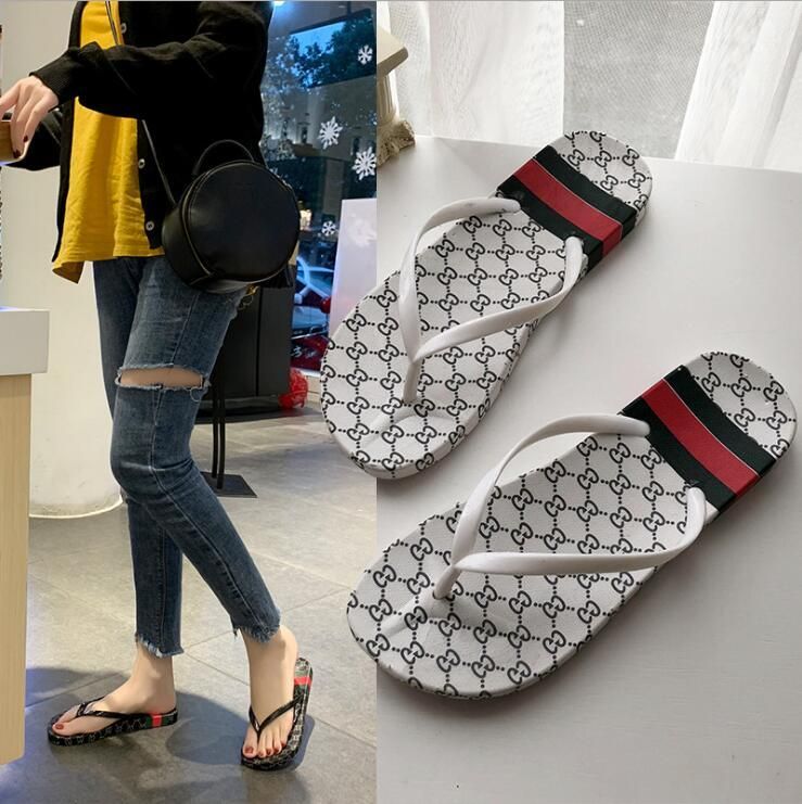 Designer Rubber Slide Sandal Floral Brocade Men Slipper Gear Bottoms Flip Flops Women Striped 