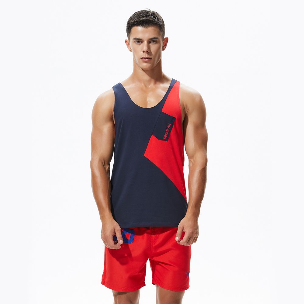 Mens Shirt Fitness Muscle Tops Solid Color Fashion Vest Athletic Sleeveless