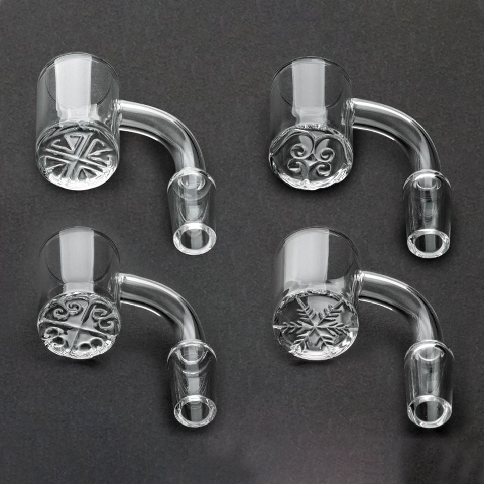 2020 Newest 100 Real Quartz Banger 4mm Bottom With Pattern 0&45