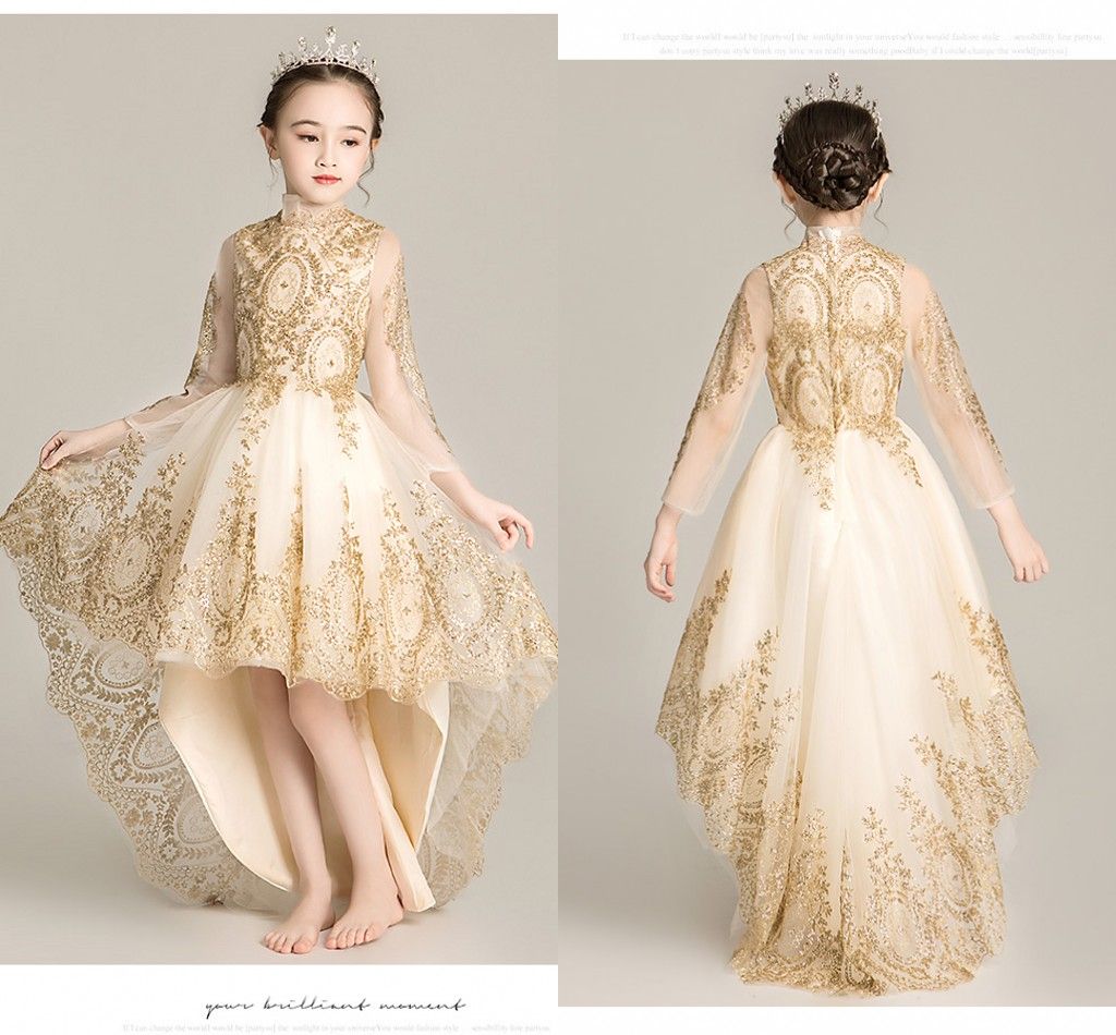 embellished flower girl dress