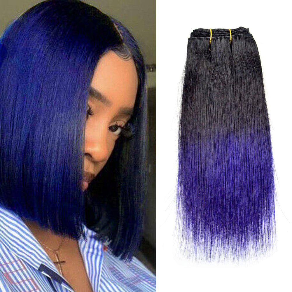 Short Bob Peruvian Hair Ombre Purple Weave Two Tone Human Hair