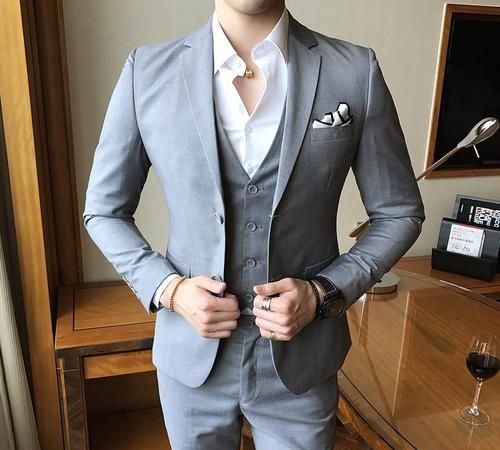 2020 Solid Color Slim Fit Male Suits 