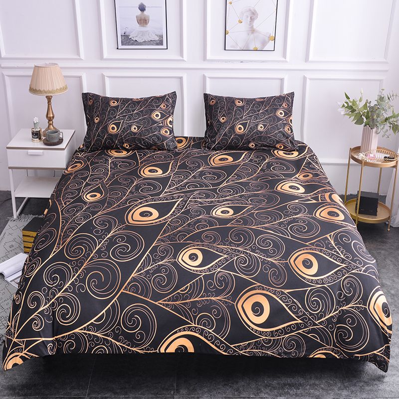 Zeimon 3d Bedding Set Peacock Feather Print Duvet Cover Set Twin