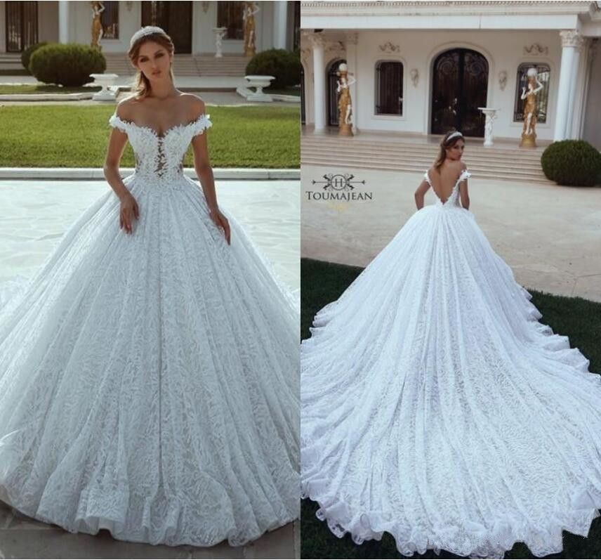 low back ball gown wedding dress
