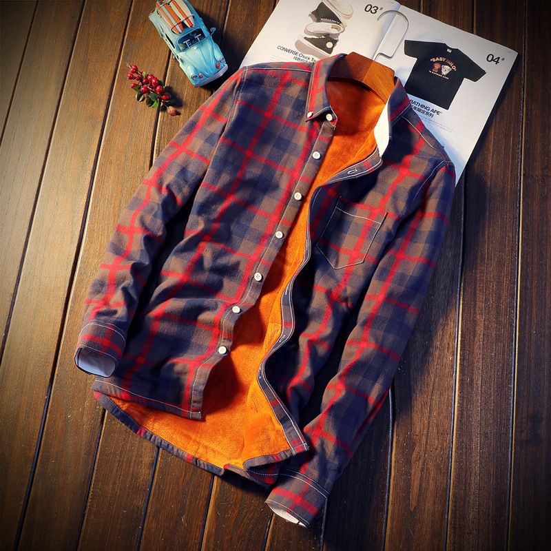 2020 Shirt Men Plaid Flannel Shirts Mens Casual Autumn Winter Spring Thick Warm Fleece Cotton Long Sleeve Shirt 5xl From Johnbob1994 23 39 Dhgate Com
