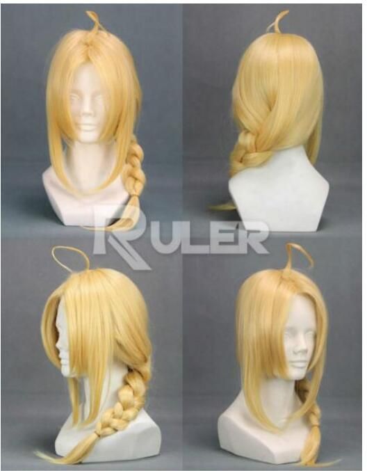 Edward Elric Fullmetal Alchemist Anime Cosplay Costume Wig Free ship Wig Cap