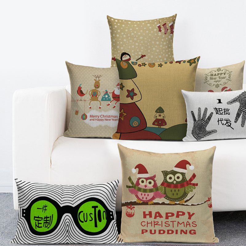 Christmas Throw Pillow Covers Fall Decorative Couch Pillow Case