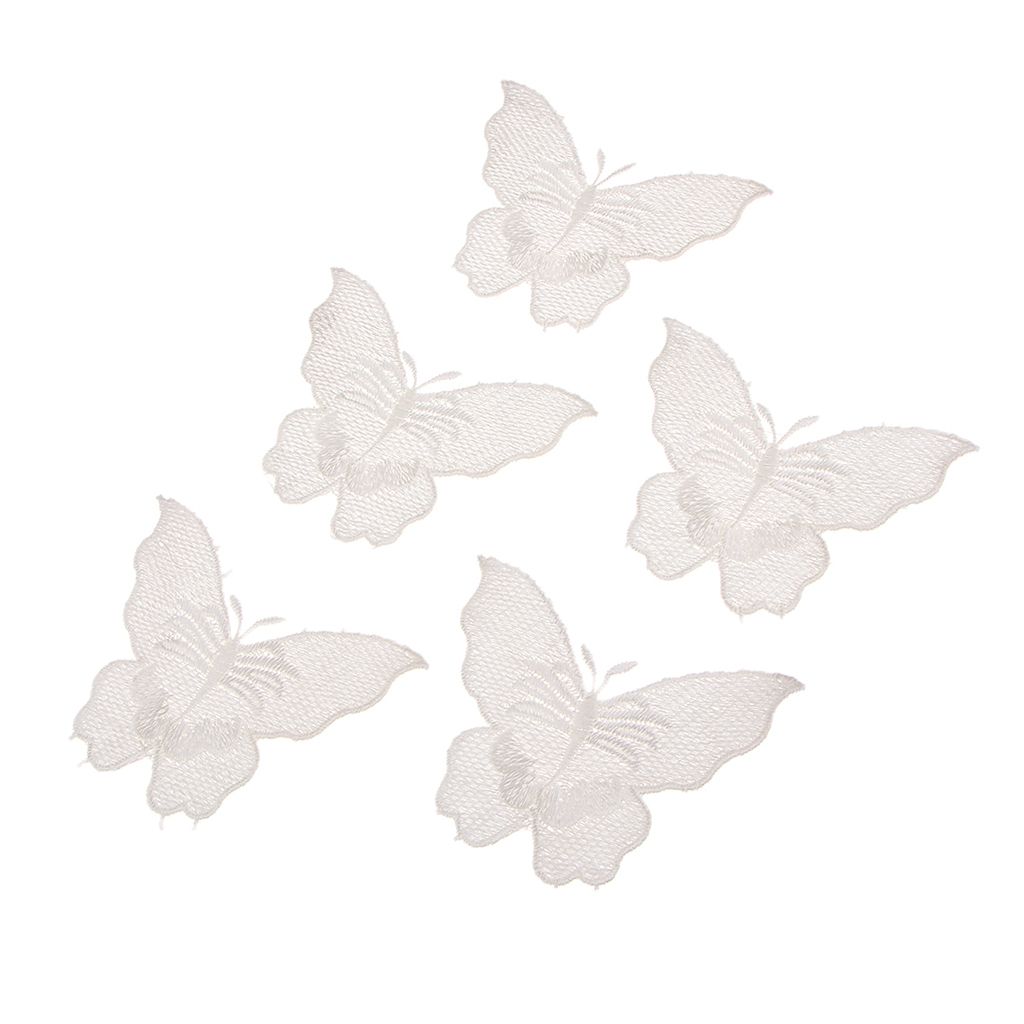 Vestido Patch 5pcs mariposa del cordón en relieve bordado coser aplicaciones Craft Vestido Patch 5pcs mariposa del cordón en relieve bordado coser aplicaciones Craft