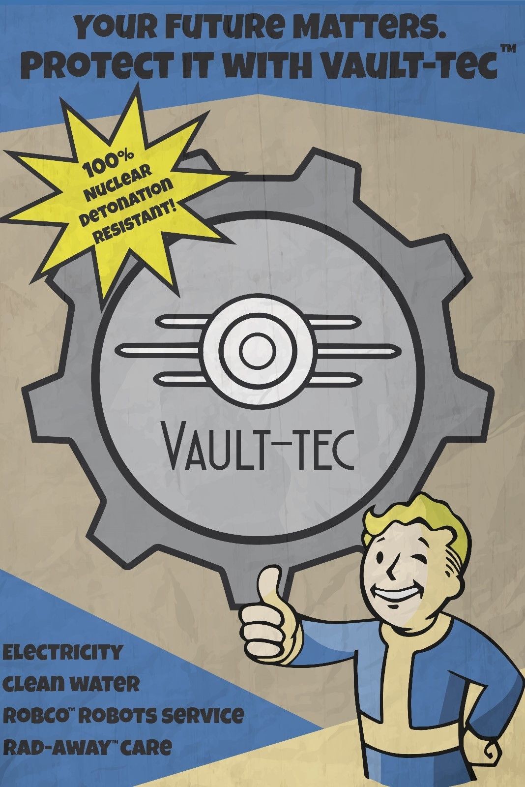 2020 fallout vault tec vault boy art silk print poster 24x36inch60x90cm