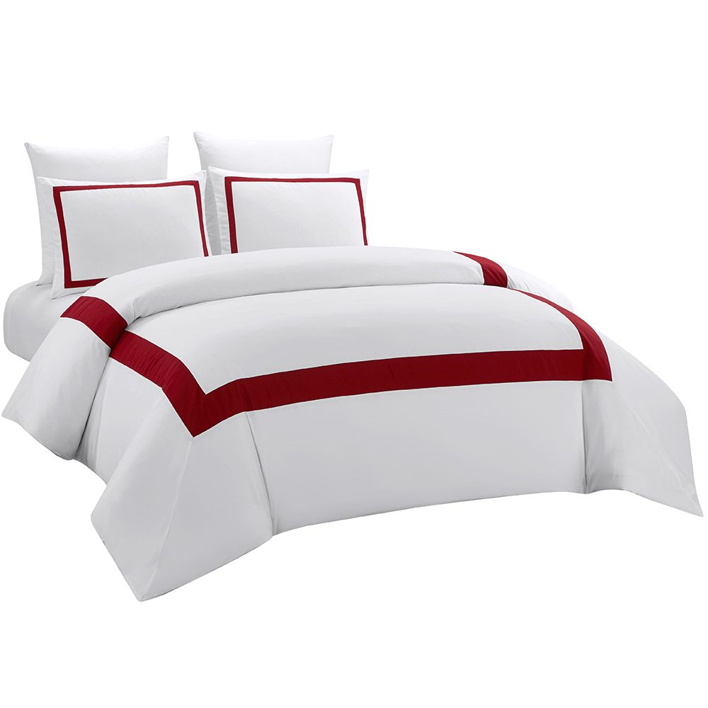 Yimeis Bedding Set Red Double Bed Luxury Stitching Comforter