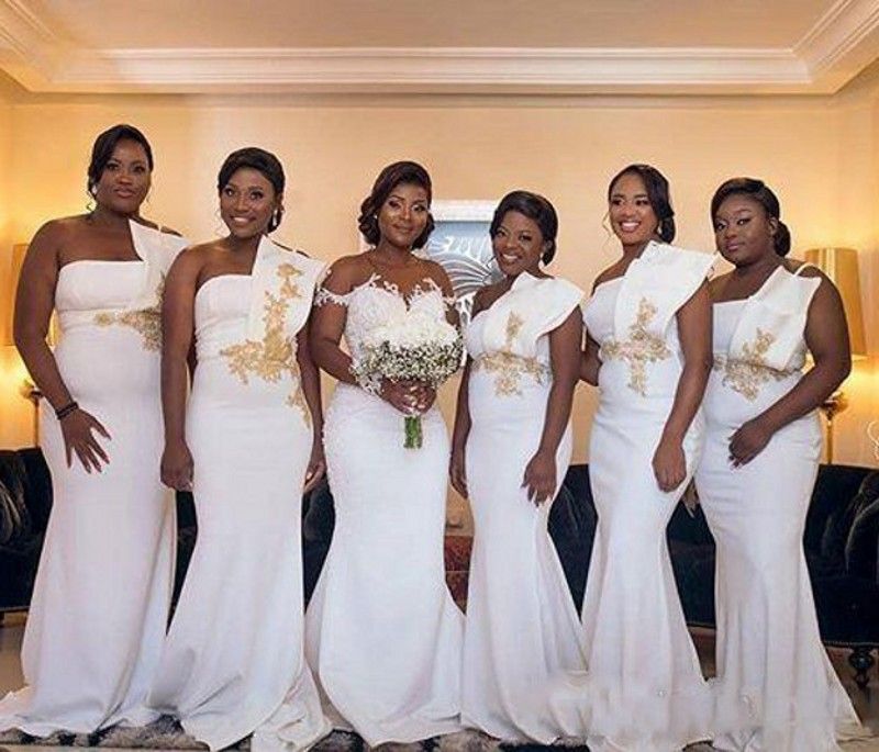 white bridesmaids dress