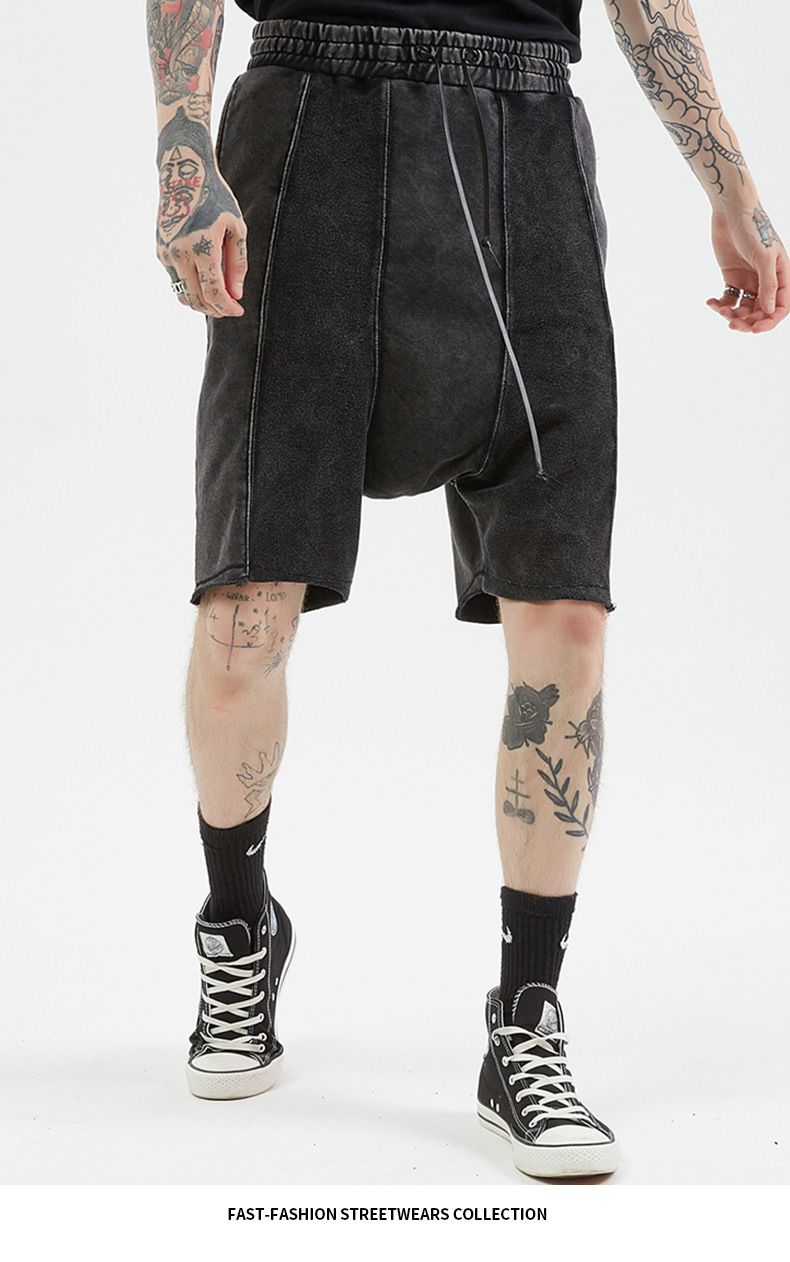 Acquistare Hiphop Moda Uomo Vintage Cavallo Basso Pantaloncini Raw Bordo  Streetwear Rigonfi Pantaloni Corti Streetwear Economico | Consegna Veloce E  Qualità | DHgate Italy