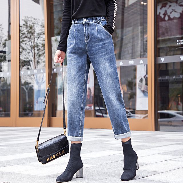jeans para mujeres de talle alto-la nueva coreana los vaqueros holgados