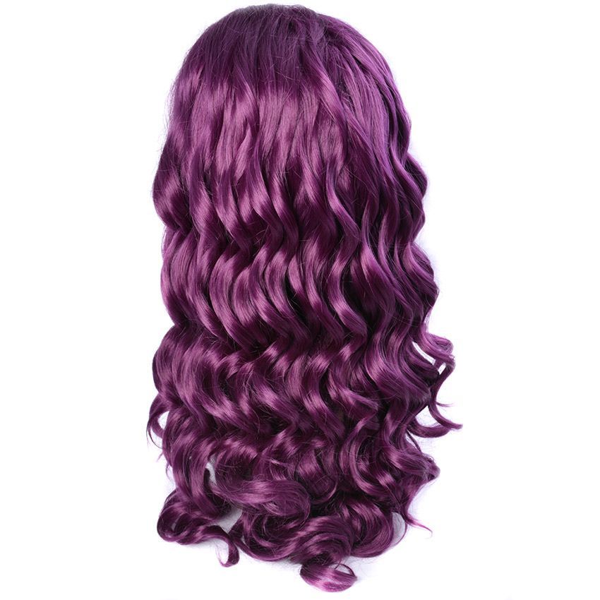 Modern Show Hair Purple Color Hair Synthetic Wigs For Black Women