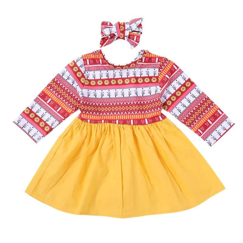 Summer Infant Baby Girls Short Sleeve Floral Print Dress Clothes Dresses