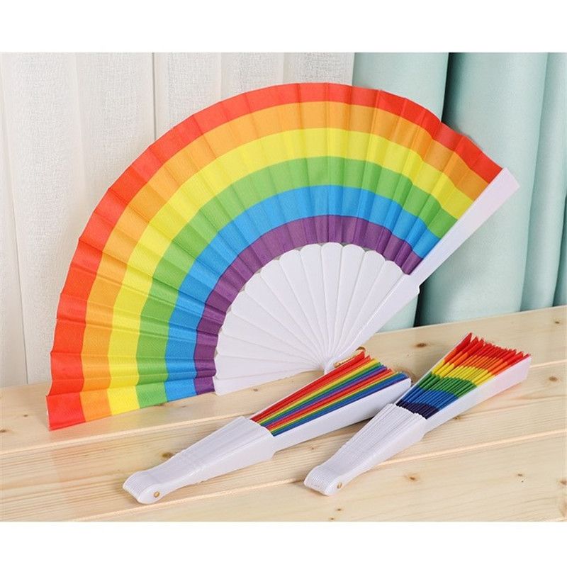 2021 Folding Spain Pride Festival Style Hand Fan Dance Wedding Party