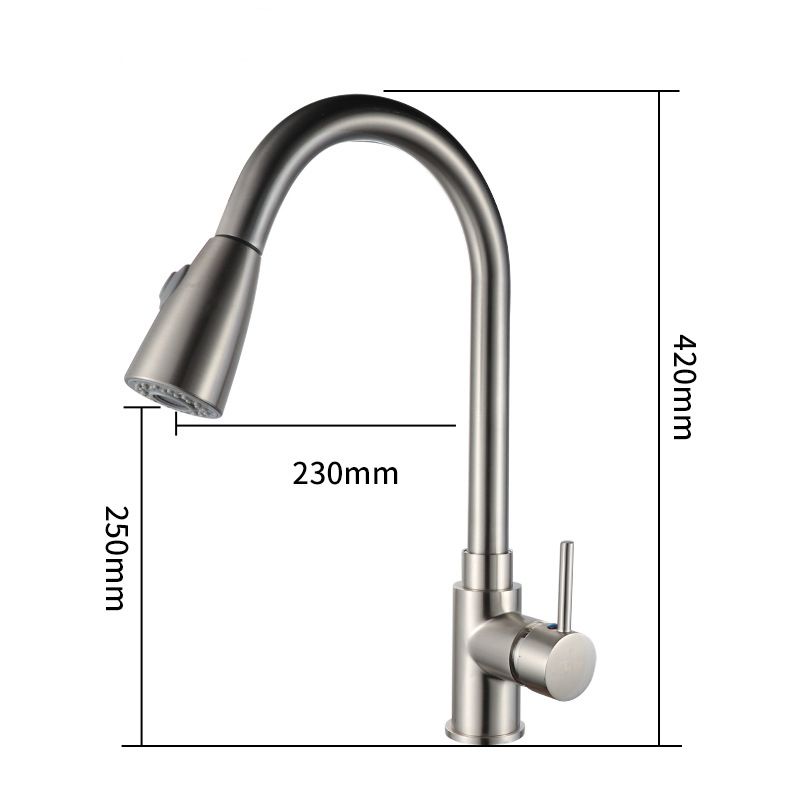 2019 Single Handle High Arc Brushed Nickel Kitchen Faucet Single