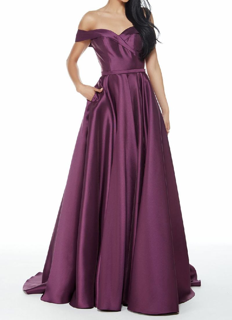 satin full length gown