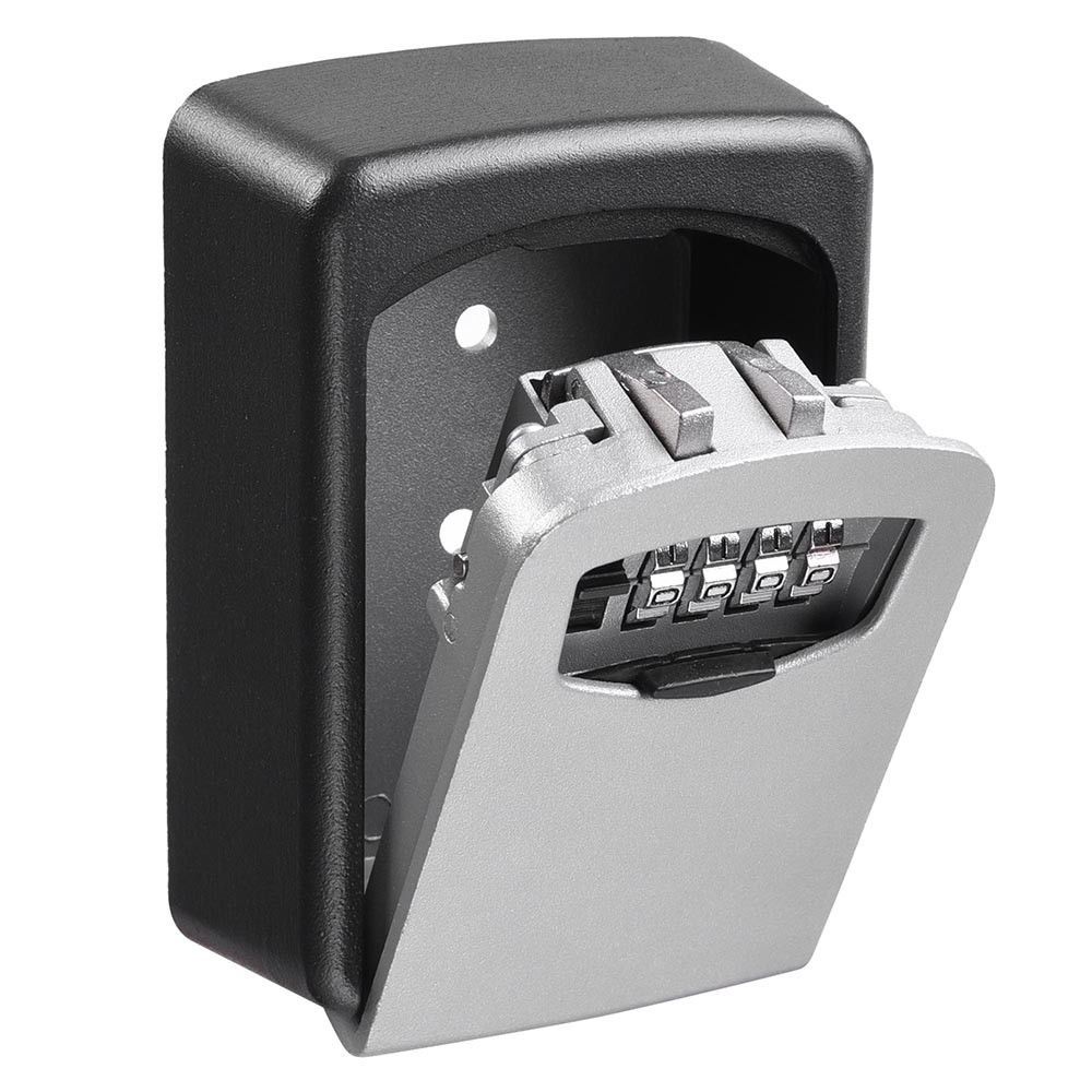 4 Digit Combination Key Wall Mount Lock Box Safety Safe Storage Case Organizer 