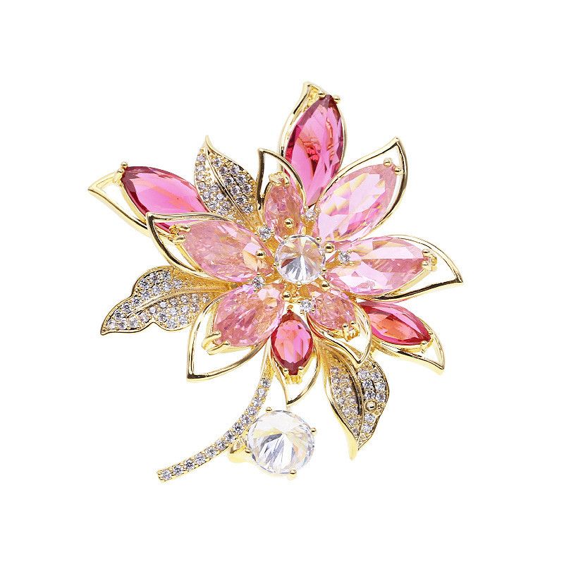 2020 Christmas Crystal Flower Brooches Pins For Women New Fashion
