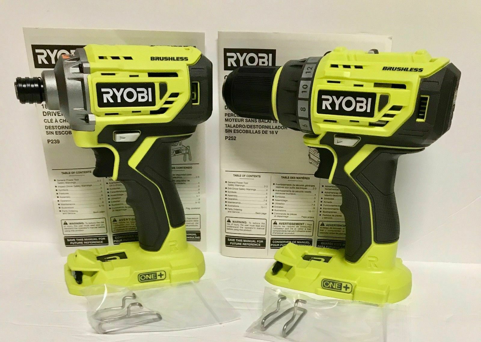NUEVA RYOBI sin escobillas P252 / atornillador de impacto y P239 juego de