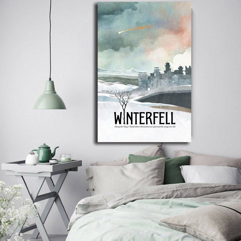 2019 Game Of Thrones Poster Winterfell Travel Poster Poster Painting On Canvas Bedroom Wall Art Decoration Pictures Home Decor From Iwallart 6 33