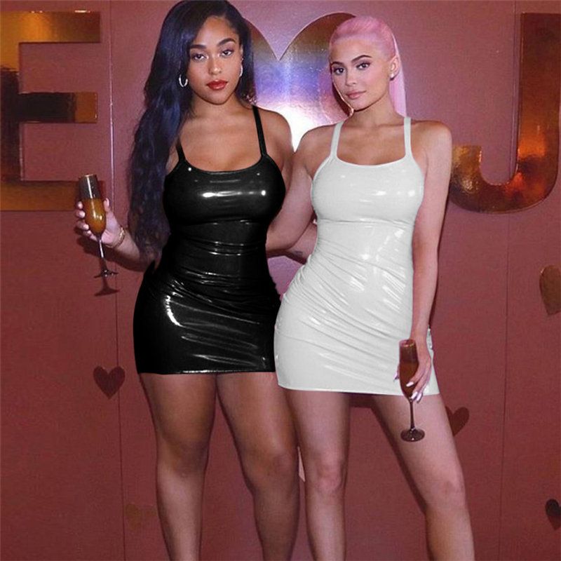 Compra Moda Vestido Sólido Atractivo Elegante Del Partido De Bodycon Del Vestido  De Las Mujeres Delgadas Sin Mangas Halter Casual Club De Invierno Ropa Para  La Mujer Barato | Entrega Rápida Y