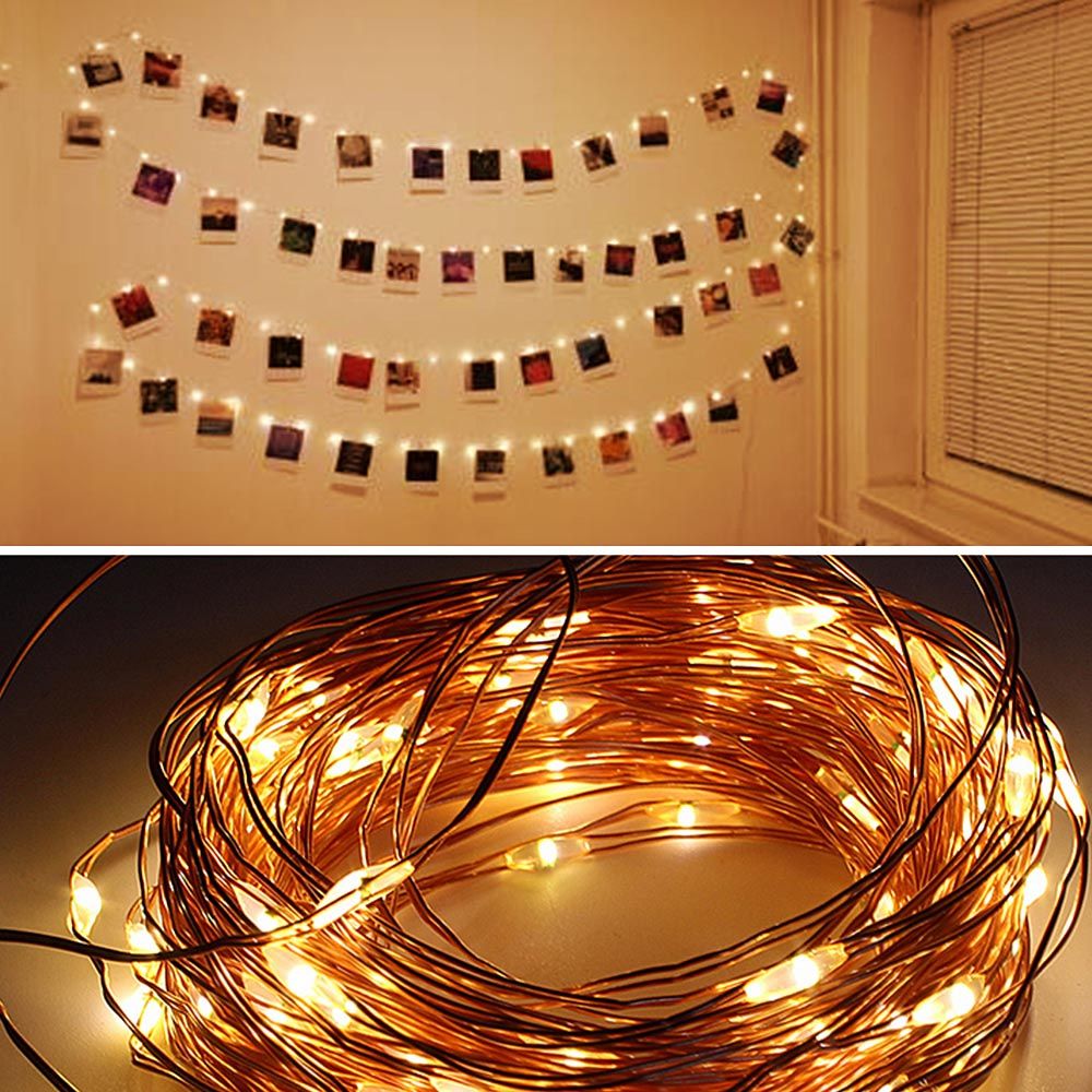 5m/10m Photo Clip String Lights Led Usb Outdoor Battery Operated Garland With