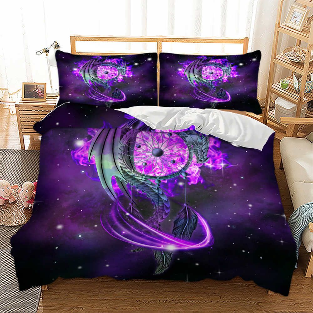 Dragon Dreamcatcher Bedding Set Single Fantasy Duvet Cover Galaxy King Queen Full Twin Double Comfortable Bed Set With Pillowcase Bedding Sets Full Comforter Queen Sets From Isleep 28 86 Dhgate Com