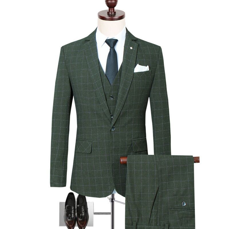 Traje slim fit Sinigual 4343 gris y verde para hombre
