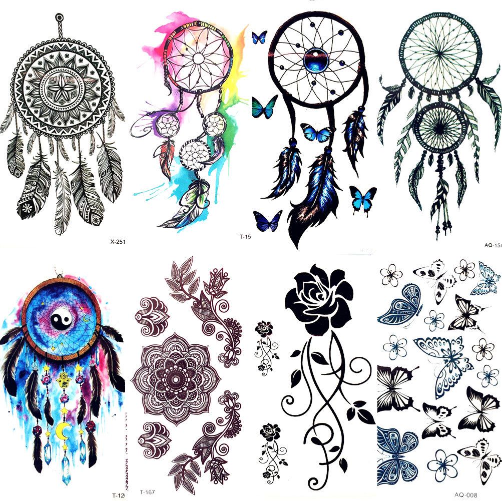 Watercolor Dream Catcher Temporary Tattoo Women Tribal Tattoo Sticker Black  Dreamcatcher Fake Flash Tatoo Girl Body Arm Shoulder From Mart05, $3.56 |  DHgate.Com