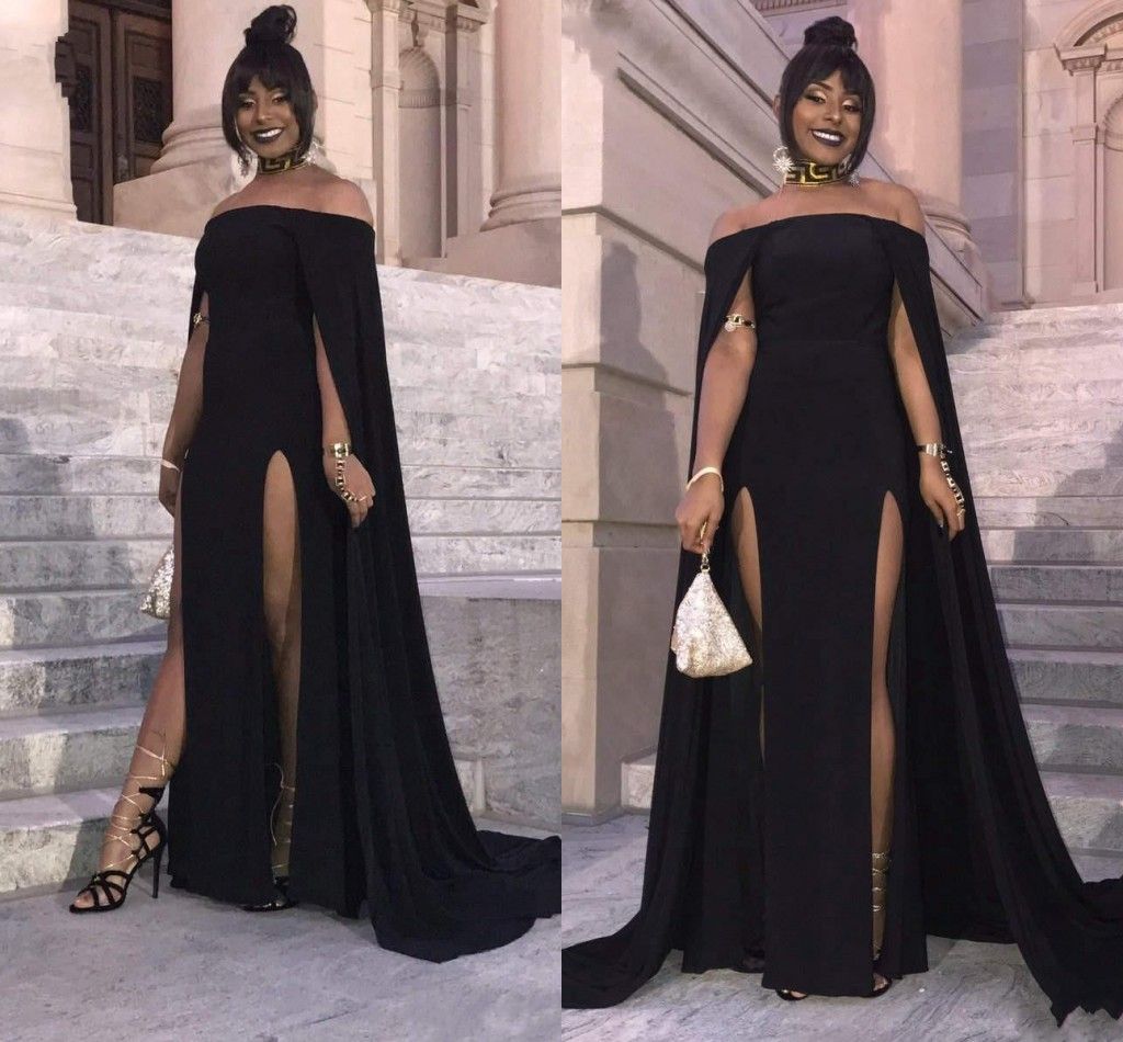 black dress with two slits