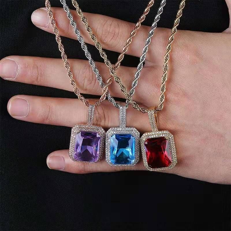 Whole Hip Hop Iced Out Gemstone Pendant Necklaces For Men Women Luxury Designer Colorful Gem Bling Diamond Ruby Purple Blue Black Necklace Gold Pendants Flower From Gracezhangsstudio - Gemstone Pendants For Men Whole Hip Hop Iced Out Gemstone Pendant Necklaces For Men Women Luxury Designer Colorful Gem Bling Diamond Ruby Purple Blue Black Necklace Gold Pendants Flower From Gracezhangsstudio - Gemstone Pendants For Men